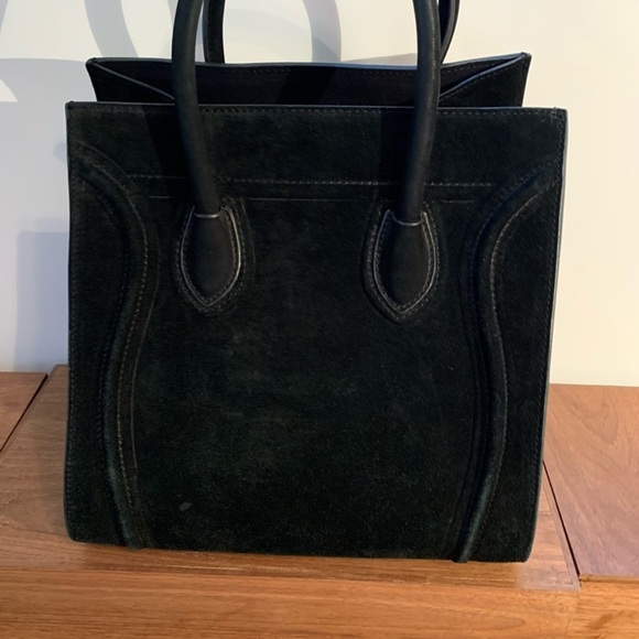 Black Suede Tote Bag - Picture 4 of 8